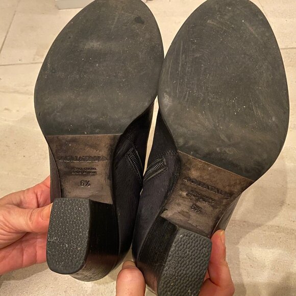 Aquatalia waterproof blk leather booties 6.5 - Picture 4 of 7